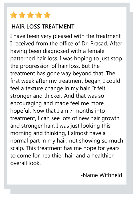 Now that I am 7 months into treatment, I can see lots of new hair growth and stronger hair. Reviewer name withheld